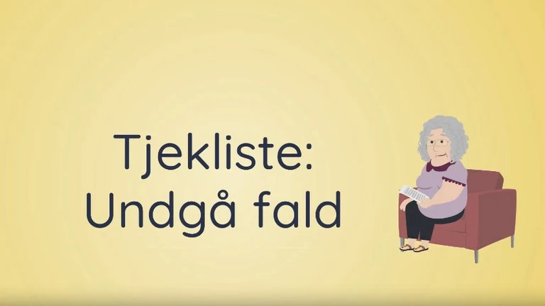 Banner med teksten Tjekliste: Undgå fald