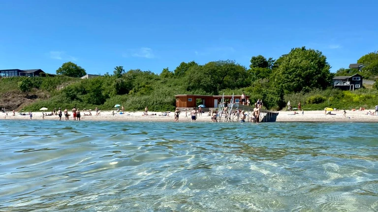 Badende på Rude Strand